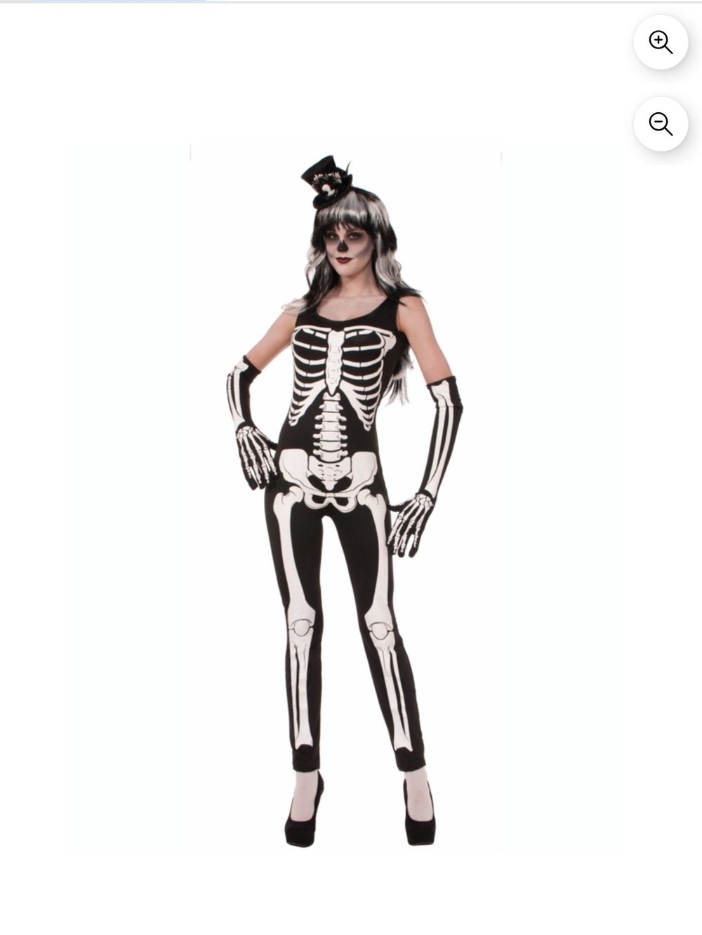 Size XS Black White Skeleton Jumpsuit Costume New 2-6